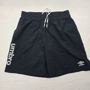 Umbro Athletic Shorts Black Logo Drawstring Mens Large